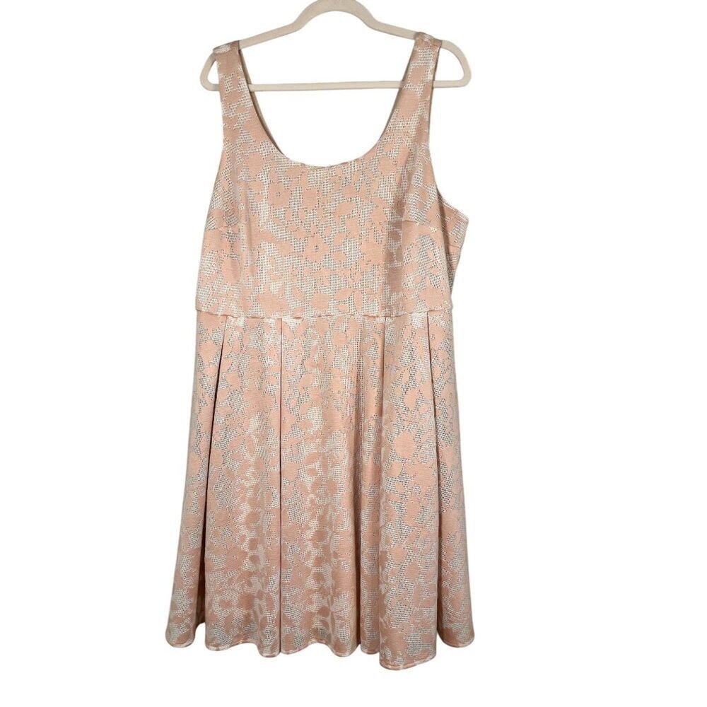 Torrid Floral Tank Skater Midi Dress 16 Pink Retro Classic Chic Preppy Feminine